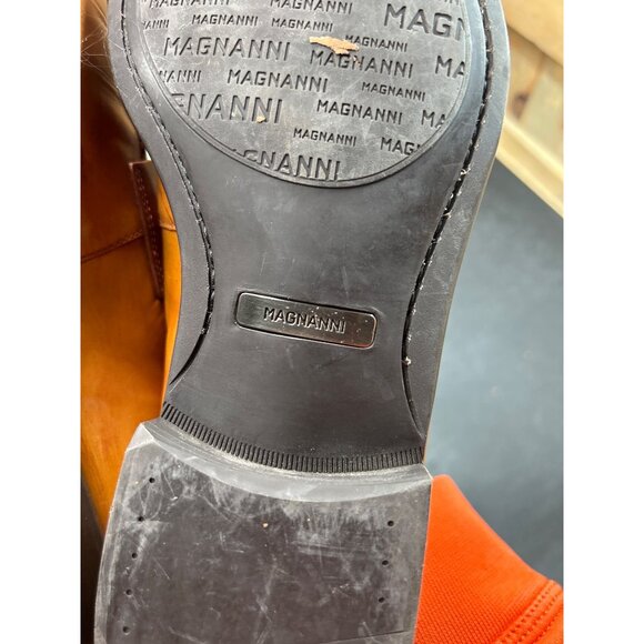 Magnanni For Saks Fifth Avenue Mens Mid-Brown Tan Leather Loafers Size 9.5 - Picture 12 of 12